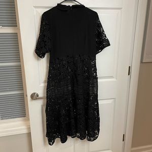 Eloquii overlay lace black dress size 14 Peter Pan collar